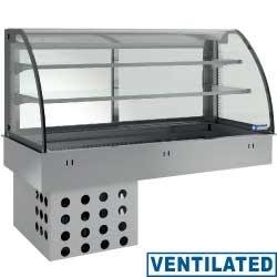 Élément top et vitrine réfrigérée ventilée - 2 niveaux fermés - 3x GN 1/1 - DPA/TVF212