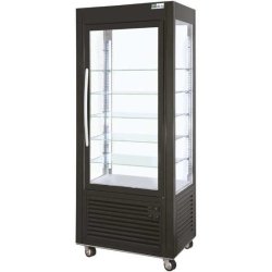 Vitrine 4 faces vitrées noire froid négatif ventilé classe t3 350 l... - 4FA80N