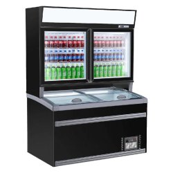 Vitrine murale frigorifiques noir 2 portes en verre - 7455.2530