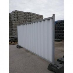 Panneau mobile de chantier blanc - acier galvanisé avec tôle sécurisée et renforcée