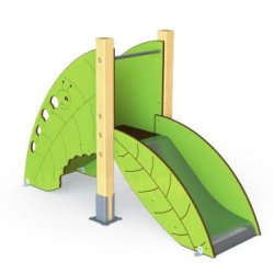 Toboggan Chenille 3061 - tranche d'âge 1 à 4 ans - avec glissière inox, escalier plein et passage secret