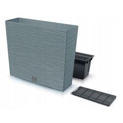Prosperplast - Jardinière couleur ciment avec réserve d’eau, collection FURU - 58x18x49,8 cm, capacité de 12 L - gris plastique polypropylène ZA5224
