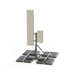 Supports double antennes coplanaires - 4G et 5G - maintenance de plain pied - solutions autostables - 1 Mât Ø114 H2000