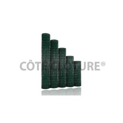 Grillage soudé pro - vert - Hauteur 1m à 2m - Maille 100mm x 50mm - Fil 2.5mm - Rouleau 25m - Acier galvanisé plastifié