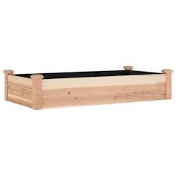 Helloshop26 - Jardinière bac lit surélevé plantes fleurs terrasse jardin de jardin doublure 120 x 60 x 25 cm bois massif sapin 02_0039836 - Bois ma