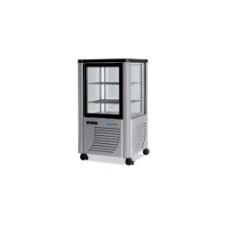 Vitrine réfrigérée négative 4 faces vitrées 230 litres fixe / grilles évaporatrices 1 porte - 230BTLEDT