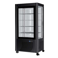 Vitrine réfrigérée négative noire 4 faces vitrées 540l - 540BT-N