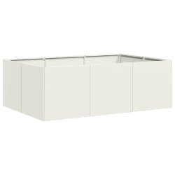 Helloshop26 - Jardinière à plantes extérieure design moderne jardin balcon 120 x 80 x 40 cm en acier blanc - blanc acier 3000236963763