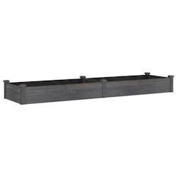 Helloshop26 - Jardinière bac lit surélevé plantes fleurs terrasse jardin de jardin doublure 240 x 60 x 25 cm bois massif sapin gris 02_0039846 - gr