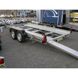 Remorque porte voiture Humbaur IMOLA 4064 - 2 essieux freinés, acier galvanisé, rampes alu intégrées