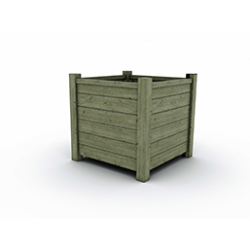 Jardinière en pin traité autoclave classe IV - ANDUZE - 95 x 95 x 95 cm - Visserie inox et livrée montée