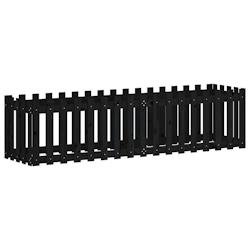 Helloshop26 - Jardinière bac lit surélevé plantes fleurs terrasse jardin de jardin design de clôture 200 x 50 x 50cm pin massif noir 02_0039807 -