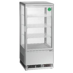 Mini vitrine réfrigérée 78L - argent - froid ventilé - dégivrage automatique - BARTSCHER