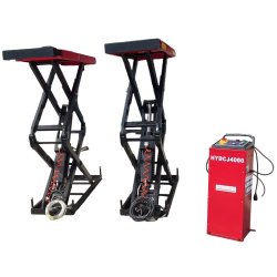 Pont à ciseaux double 4000kg modèle encastré 220V - OreikO HYDCJ4000