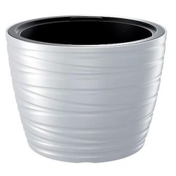 Prosperplast - Pot bas avec réservoir 22 L Maze en plastique, blanc, 37,5x37,5x27,9 cm - blanc plastique ZA1504