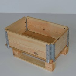 Rehausse palette en bois certifiée PEFC - dimensions 600 x 400 x 195 mm - sapin du Nord - pliable et personnalisable