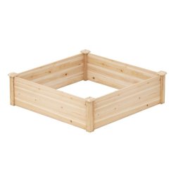 Helloshop26 - Bac à plantes carré 102 x 102 x 30 cm avec base ouverte et structure robuste en bois naturel 20_0012187 - vert Bois massif 3000227107657