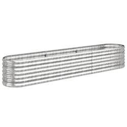 Helloshop26 - Jardinière bac lit surélevé plantes fleurs terrasse jardin de jardin acier enduit de poudre argenté Argent 02_0039706 - argenté aci