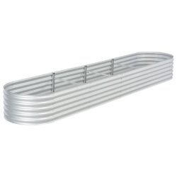 Helloshop26 - Jardinière lit surélevé plantes fleurs jardin 400 x 80 x 44 cm acier galvanisé argenté 02_0001050 - argenté acier 3000073971532