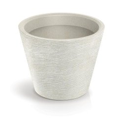 WellHome - Pot en polyéthylène rotomoulé 41L Ø48x38cm en coloris Blanc Sable - Tubra Round - blanc plastique WH17296