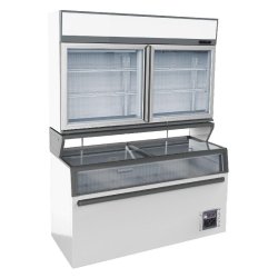 Chambre murale frigorifiques blanc 2 portes en verre l1454mm 7455.2520 COMBISTEEL
