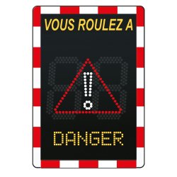 Radar pédagogique Viasis Lite Texte 230V - 3 couleurs d'affichage, 2 textes, écran LED haute visibilité