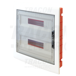 Tableau de distribution encastré - porte plane fumée 2×18 (36) modules - IP40 - dimensions 480×440×90mm