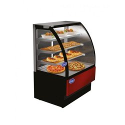 Vitrine pour pâtisserie et snacking - Air chaud, LED, RAL 9005, Laqué/Inox - Référence: SIENA VB H 1800