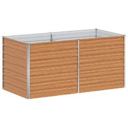 Helloshop26 - Jardinière surélevée extérieure en acier galvanisé 160 x 80 x 77 cm durable style industriel chic en acier marron 02_0059021 - marr