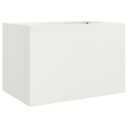 Helloshop26 - Jardinière bac lit surélevé plantes fleurs terrasse jardin 62 x 47 x 46 cm acier blanc 02_0037757 - blanc acier 3000214279701