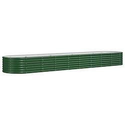 Helloshop26 - Jardinière bac lit surélevé plantes fleurs terrasse jardin de jardin acier enduit de poudre 368 x 80 x 36 cm vert 02_0039641 - vert a