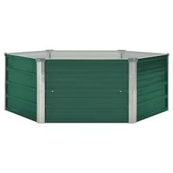 Helloshop26 - Jardinière lit surélevé plantes fleurs jardin 129 x 129 x 46 cm cm acier galvanisé vert 02_0000791 - vert acier 3000071241538
