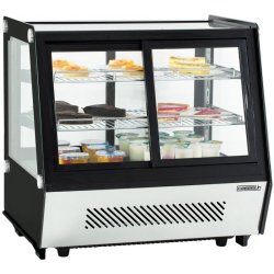 Vitrine réfrigérée à poser double portes 125L - Casselin - Refroidissement ventilé, éclairage LED, dégivrage automatique