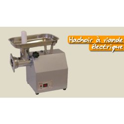 Hachoir à viande professionnel électrique - 650W - Débit 120 kg/h - Fournis avec 2 couteaux et 2 plaques (6 et 8mm)