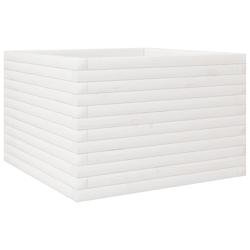 Helloshop26 - Jardinière bac lit surélevé plantes fleurs terrasse jardin 70 x 70 x 45,5 cm bois de pin massif blanc 02_0037815 - blanc Bois massif