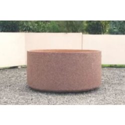 Jardinière ronde Ahmosis en béton armé - Autostable avec option antigraffiti et pieds - Diamètre 165 cm, Hauteur 51 cm, Poids 680 kg