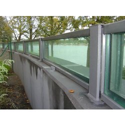 Dispositif anti-inondation démontable Flo-Glass - verre de sécurité feuilleté - protection jusqu'à 1,3 m