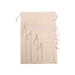Sac réutilisable fourre-tout en coton avec fermeture à cordons coulissants - Réf: KI0750 - Kimood