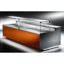 Vitrine réfrigérée boucherie 250cm - vitres droites basculantes - 2500 x 1138P x 1121 H - Synergies