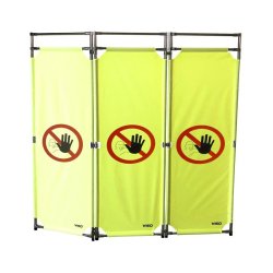 Barrière d'intervention 3 panneaux PVC ou Inox 304 - 1800 / INOX 304 / Interdiction de passer