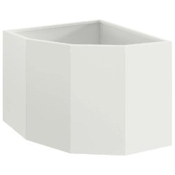 Helloshop26 - Jardinière d'angle moderne pour jardin terrasse 45 x 45 x 35 cm en acier blanc 02_0052888 - blanc acier 3000237636895