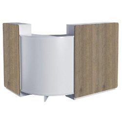 Kit comptoir d'angle et structure chene authentique receptio