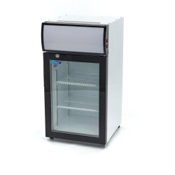 Maxima - Réfrigérateur à boissons 50L 2 étagères réglables LED porte à double vitrage avec serrure blanc affichage éclairé 46x42,6x80,5 cm -