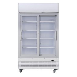 Vitrine réfrigérée 2 portes coulissantes 950 litres avec roulettes - gaz écologique r290