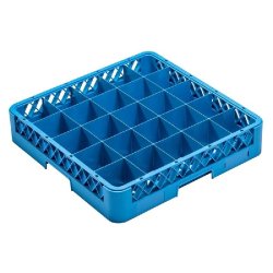 Casier de lavage verres 25 compartiments polypropylène 50x50x10 cm bleu