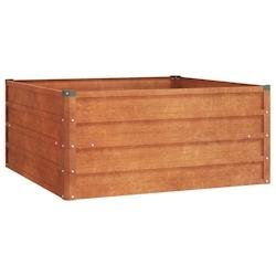 Helloshop26 - Jardinière bac lit surélevé plantes fleurs terrasse jardin de jardin rouillé 100 x 100 x 45 cm acier corten marron 02_0039856 - marr