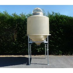 Silo en polyester déplaçable de 1 à 9 m3 - Jusqu'à 26 m3 de capacité - 3 ou 4 pieds disponibles