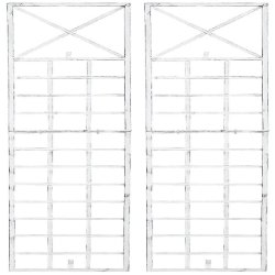 Décoshop26 - Set de 2 treillis décoration mural jardin roses plantes grimpantes métal blanc vieilli 10_0003847 10_0003847 - métal 3000251804423