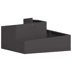 Helloshop26 - Cache-pot de jardin moderne 80 x 80 x 50 cm style industriel extérieur décoratif en acier noir - noir métal 3000237302509