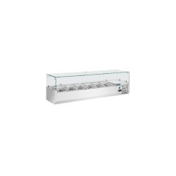 Vitrine inox réfrigérée à ingrédients 5 x GN 1/3 (P)100 mm, 1 x GN 1/2 (P)100 mm, 150 W, 220 V - MONO